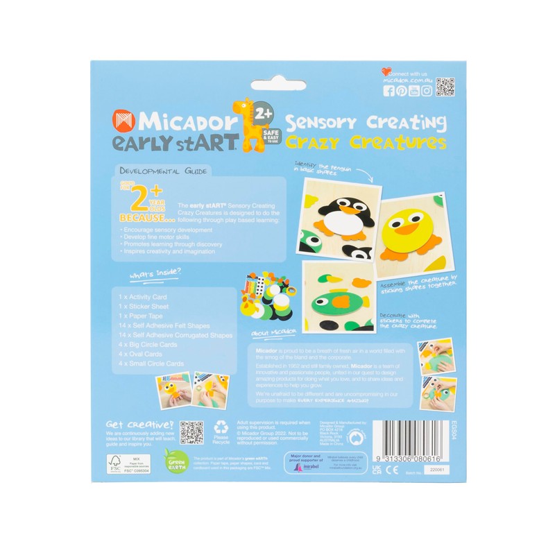 Micador Early Start Sensory Creating Pack, Crazy Creatures - Sensory,