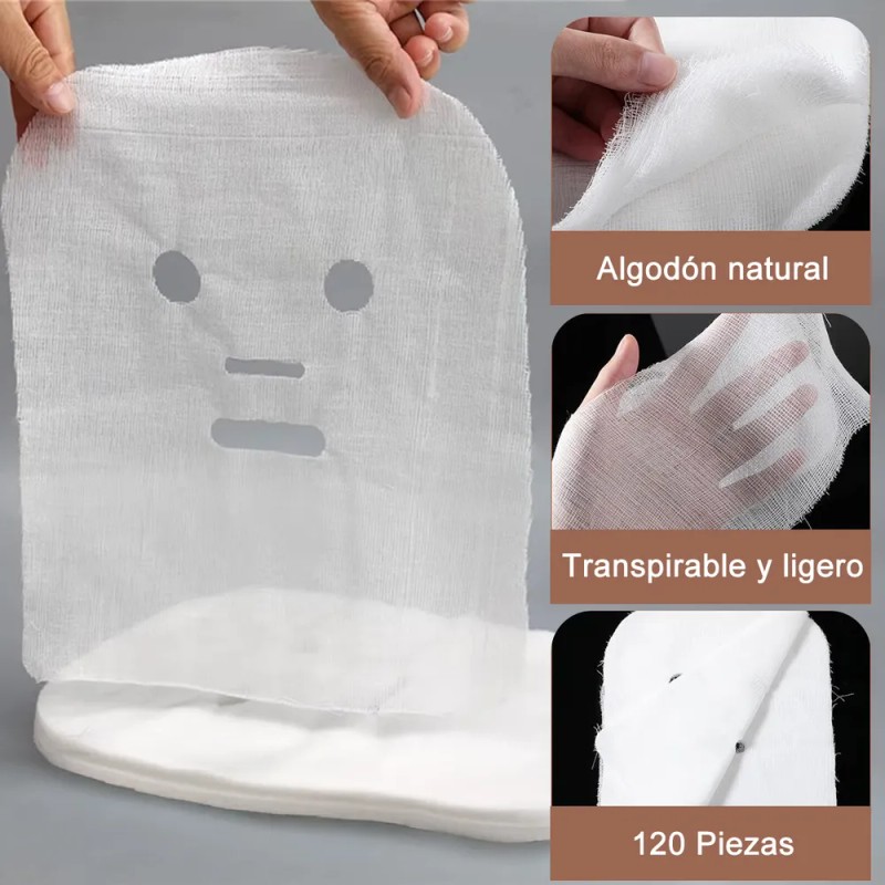 ANEBAKE 120pzs Mascarilla Gasa De Algodón Para Faciales Cuidado Piel