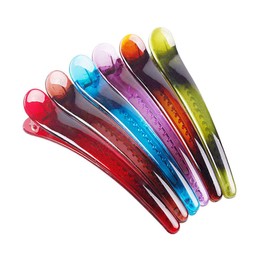 Fodattm 12 Pieces Professional Hair Salon Hair Clips Plastic Non-Slip Alligator Clip Colorful Duckbill Hair Clips for Hair Styling and Sectioning (Length -3.7 inch, A#)