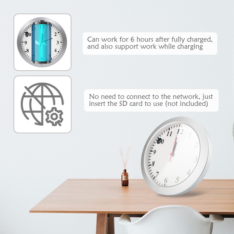 Security Camera Clock, HD 1080P Wall Clock Cameras No WiFi
