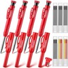 Hiboom 4 Pack Carpenter Pencils with 36 Refills (Red, Black,