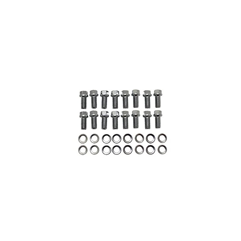Pirate Mfg Chrome 6Pt Head 16Pc Bolt Kit Compatible With