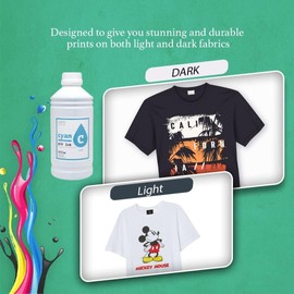 CISinks Premium DTF Ink Bottle Refill Set 1000ML- Direct to Film Heat Transfer Printing, Conversion Kit, Compatible w/DTF Film-Cyan