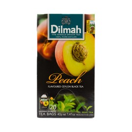 Dilmah Peach Flavoured Ceylon Black Tea - Caja con 20 piezas