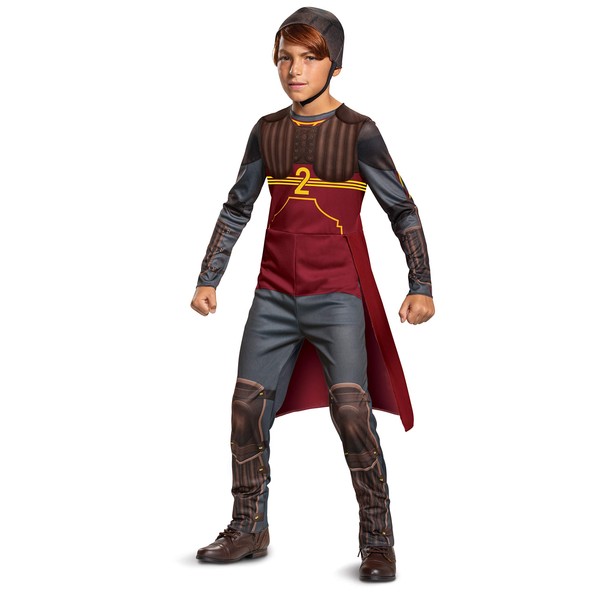 Disguise Ron Weasley Quidditch Costume for Kids, Classic Harry Potter Boys Outfit, Children Size Large (10-12) Red, 107609G