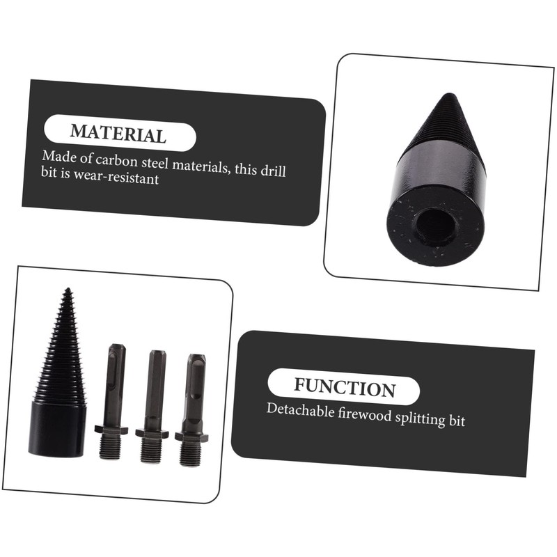 MERRYHAPY 1Set Wood Drill Bit for Firewood Splitting Includes Drill