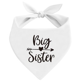 Big Sister Dog Bandana, White Pet Dog Scarf Accessories, Pregnancy Announcement Big Sister Baby Reveal, Pet Dogs Triangle Scarf, Dogs Bandana for Small Medium, Pets Lover Gift
