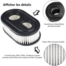 Latrat at 2 x Air Filter for Briggs & Stratton Replaces Briggs # 798452 Compatible with Models 09p702 9/10 Hov 140cc 500-500 E & EX Series Promenades