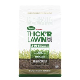 Scotts Turf Builder Thick'R Lawn Southern Gold Blend for Tall Fescue Lawns, Grass Seed, Fertilizer, and Soil Improver, 40 lb.