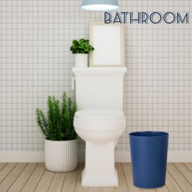 UUJOLY Small Trash Can Wastebasket Garbage Can Container Bins for Bathrooms, Laundry Room, Kitchens, Offices, Kids Rooms, Dorms (Navy Blue)