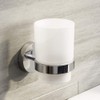 Puloita Wall-Mounted Toothbrush Holder with Frosted Glass Cup Set for