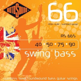 Rotosound RS66S - Cuerdas para guitarra de baja escala de acero inoxidable 66 (40 50 75 90)