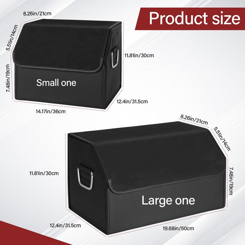 JEYODA Suede Leather Trunk Organizer, Large Capacity Soft Car Organizers