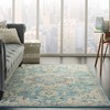 Nourison Passion 5' x 7' Ivory, Light Blue Bohemian Area