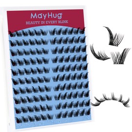 Mayhug Eyelash Extensions, 120 Pieces, D Curl Individual Eyelashes, DIY Eyelash Extension Cluster Eyelashes, Cat Eye Eyelashes, Natural Look Artificial Eyelashes (EtherFlare)