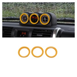 Aosseiye Compass Decorative Fit for FJ Cruiser Yellow Frame Triptych Combination Compass Sticker FJ Dashboard Compass Car Styling Interior