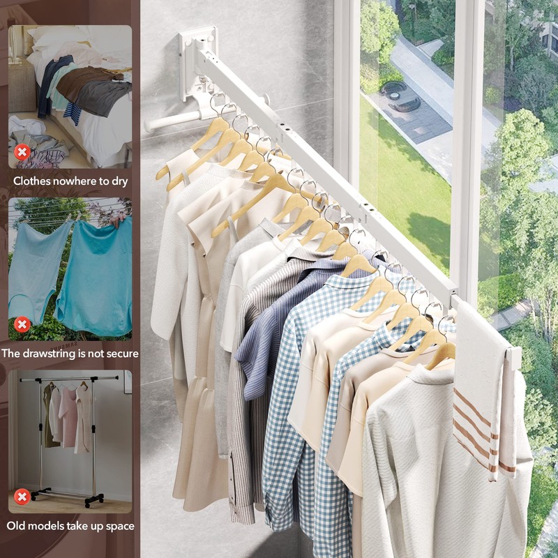 ZdwCyl Clothes Drying Rack,Laundry Drying Rack Wall Mount, Wall Mounted