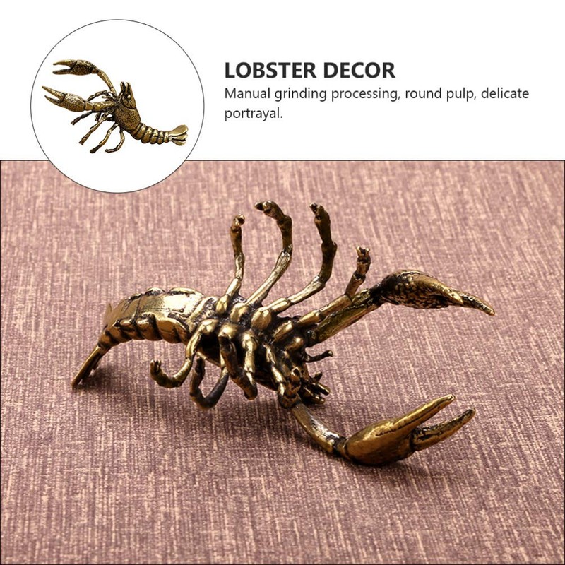 Kisangel Brass Lobster Figurine Feng Shui Statue Wealth Good Luck