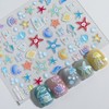 3Pcs Ocean Nail Stickers for Nail Art 5D Embossed Fishtail