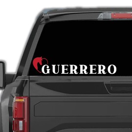 Western Decal Guerrero Mexico Stickers para Trocas Calcomanias para Autos Mexican Stickers for Trucks and Cars Estilo Ranchero con Caballo (2" x 10")