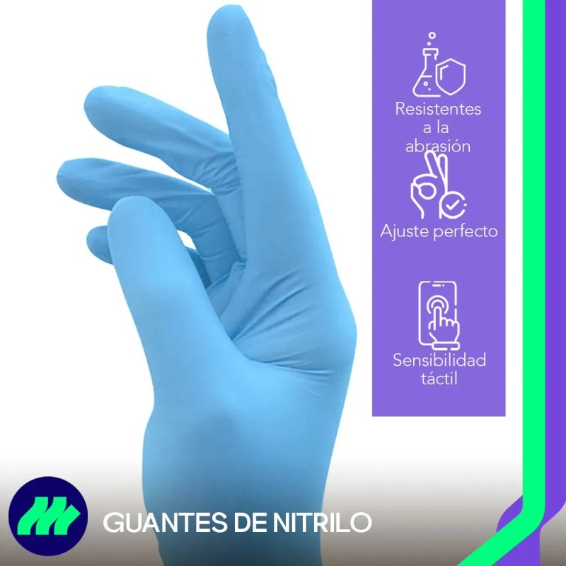 Guantes De Nitrilo Vinil Libre De Latex Sin Polvo 100
