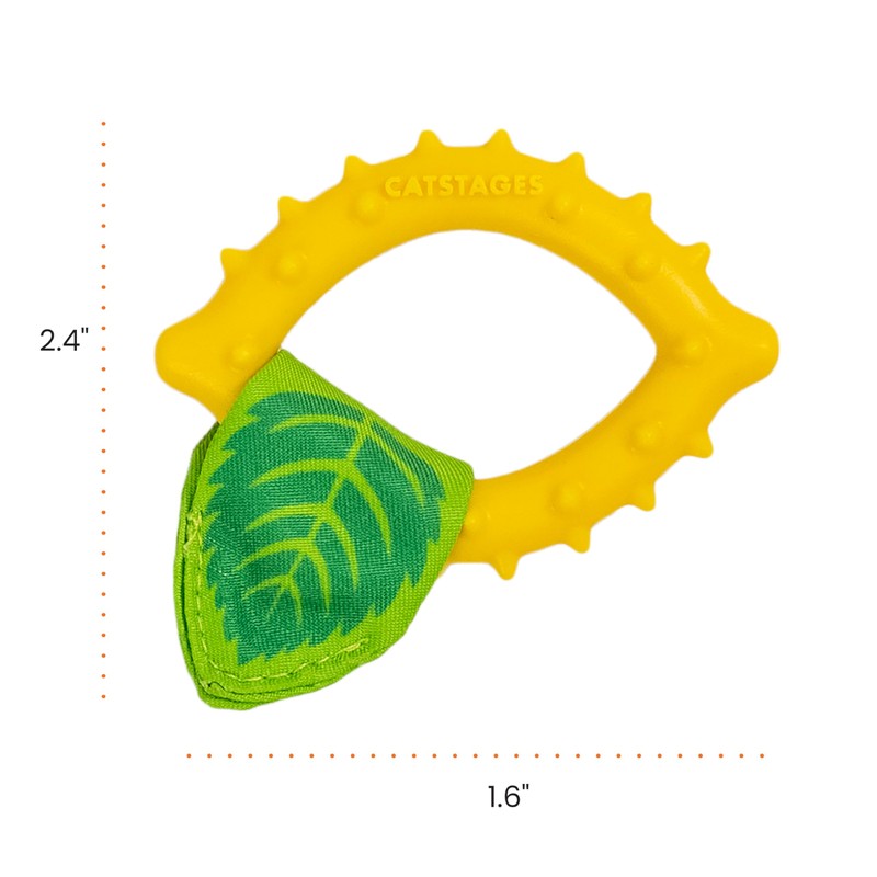 Catstages Dental Lemon Teether, Soft and Textured Cat Chew Toy,