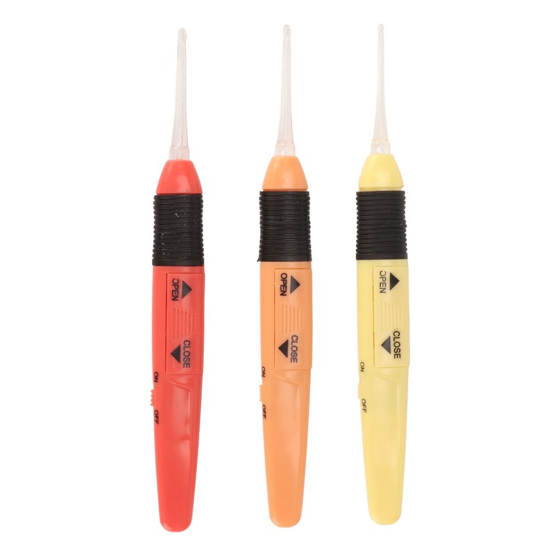 3 Pcs Lighted Crochet Hooks Set 2.5mm 3.0mm 3.5mm Lightweight