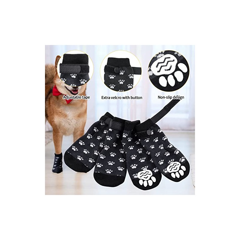 Calcetines Antideslizantes para Perros con Protectores de Patas,Calcetines Antideslizantes de