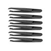 QLXHBOT Black Plastic Slant Flat Tip Anti-static Tweezers 4.7 Inch