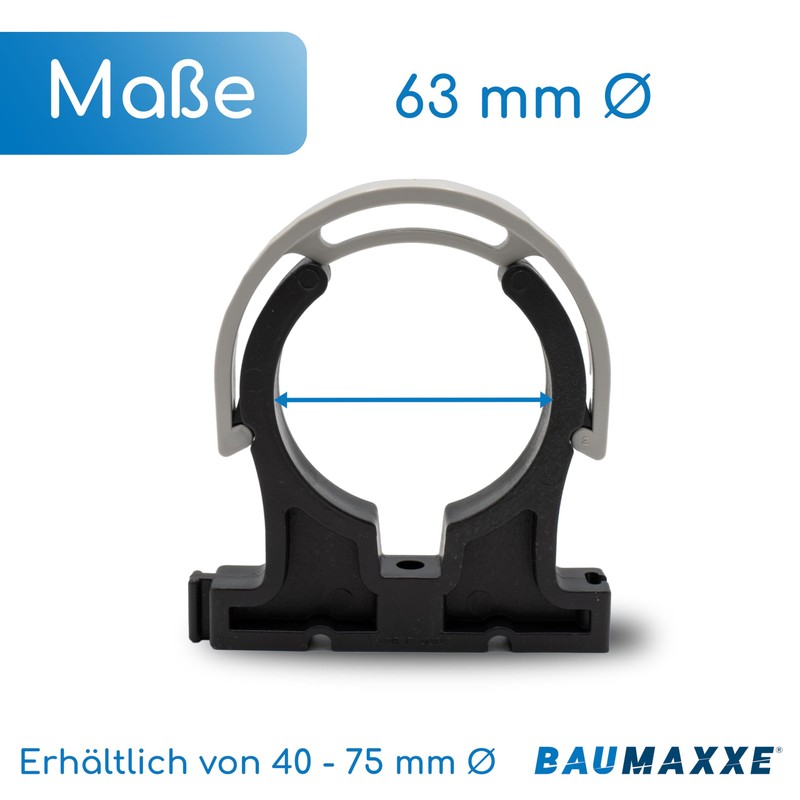 Baumaxxe 10 x PVC Pipe Clamps 75 mm I Pipe