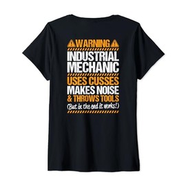 Millwright Throws Tools Industrial Mechanic V-Neck T-Shirt