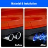 Vechkom 2.5 inch Inlet Carbon Fiber Exhaust Tip with Blue