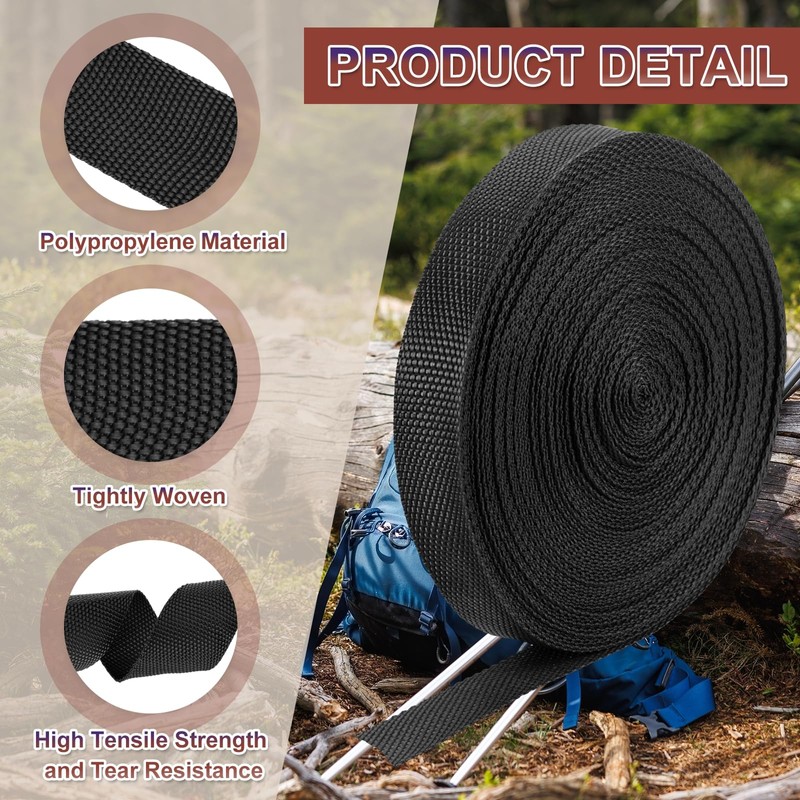 sourcing map Nylon Webbing Strap, 22 Yards x 1" Polypropylene