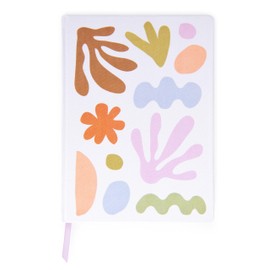 DesignWorks Ink Jumbo Book cloth Cover Journal Notebook with 200 Lined Pages, Ribbon Bookmark, and Storage Pocket for Work, School, and Home - Matisse Design