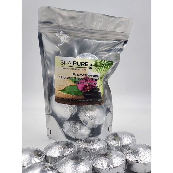 Spa Pure Rise N Shine: Aromatherapy Shower Bombs/Tablets 100% Natural/Organic