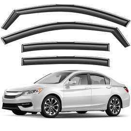 Window Deflectors Smoke Tinted in-Channel Side Window Vent Visor Deflectors Rain Guards Compatible with Honda Accord 2013-2017 Sedan - 4 pcs. GW0805