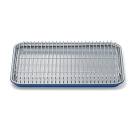Caraway Non-Stick Ceramic Baking Sheet & Cooling Rack - Ceramic Coated - Non-Toxic, PTFE & PFOA Free - Perfect for Baking, Roasting, and More - Small (13" x 9") - Navy