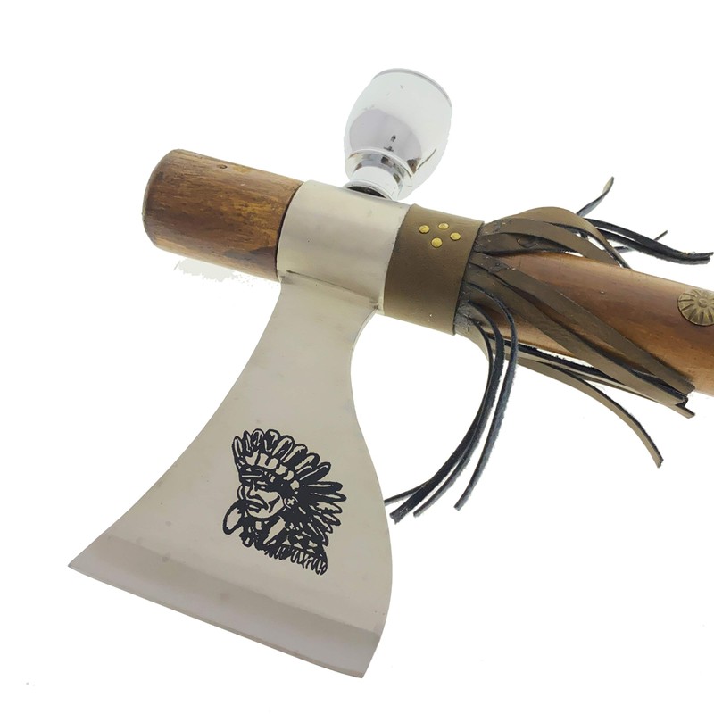 PS 19" Tomahawk Axe Hatchet with Pipe Function. for Camping,