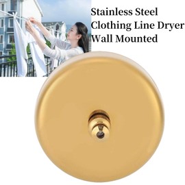 Retractable Clothesline Clothes Dryer, Retractable Clothesline Outdoor Stainless Steel Clothing Line Dryer Wall Mounted Clothesline Rope Shower Clothes Line Stainless Steel Rope String (Gold)