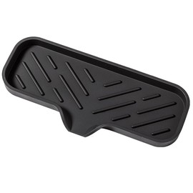 Silicone Soap Dish, WATUNID 2Pcs Sponge Holder with Drain Spout, Kitchen Sink Organizer, Bath Tray Caddy Soap Tray for Kitchen Counter Bathroom Dish Scrubber(Black)