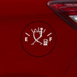 Funny Gas Tank Stickers for Car, High Gas Price Fuel Gauge Cap Decal for Women or Men, Car, Truck, Motorcycle, SUV, and Skeleton Window Decals for Vehicles by FaceMemory (White)