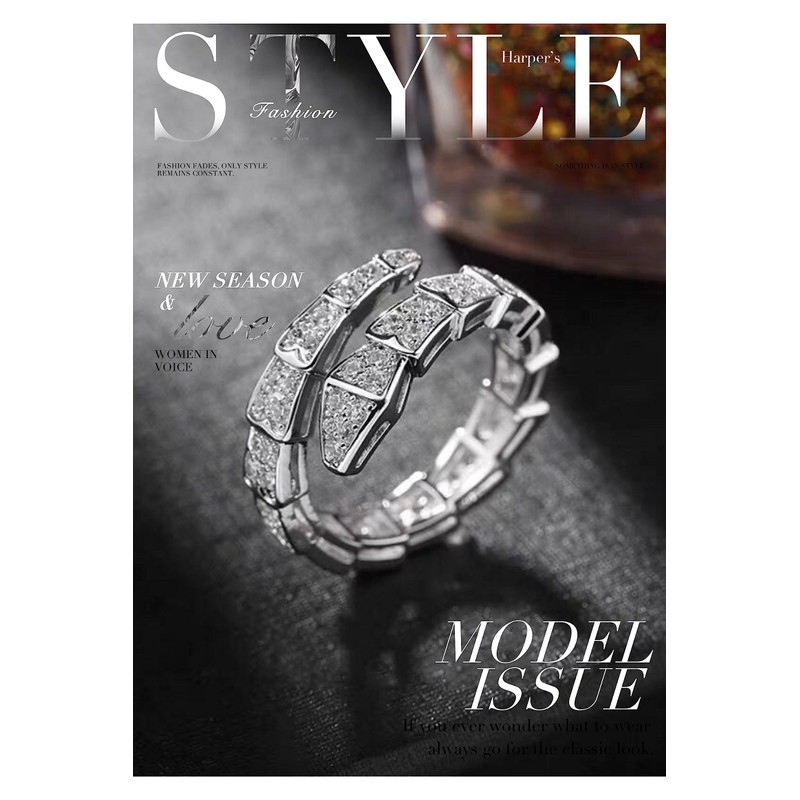 GAUEIOUR Viper Snake Ring,New Snake Shaped Ring, Light and Luxurious