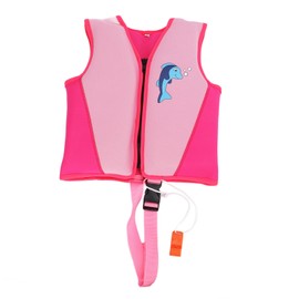Pink Kids Swim Vest Neoprene EPE Soft Wear Resistant High Safety Good Buoyancy Prevent Rubbing Baby Swim Vest with Whistle L