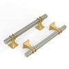 Haliwu Brushed Nickel and Gold Cabinet Pulls, 6 pack 5-inch