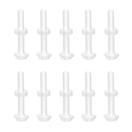 ChasCoCo M3 x 25mm Screw Nut Clear Acrylic Screw and Hex Nut Kit for Machine Accessories PC Plastic Plus Round Head Bolts Set of 10