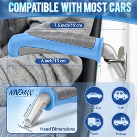 NINEMAX Car Handle Assist for Elderly Car Door Handle, Travel Vehicle Support Handle for Seniors Portable Auto Cane for Getting Out of Car, Automotive Door Latch Grab Handle for Handicap (Blue/Grey)