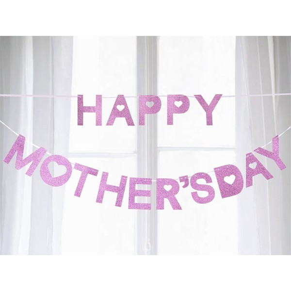 jollylife Happy Mother’s Day Banner Decorations - Garland Bunting Party Supplies Ornaments