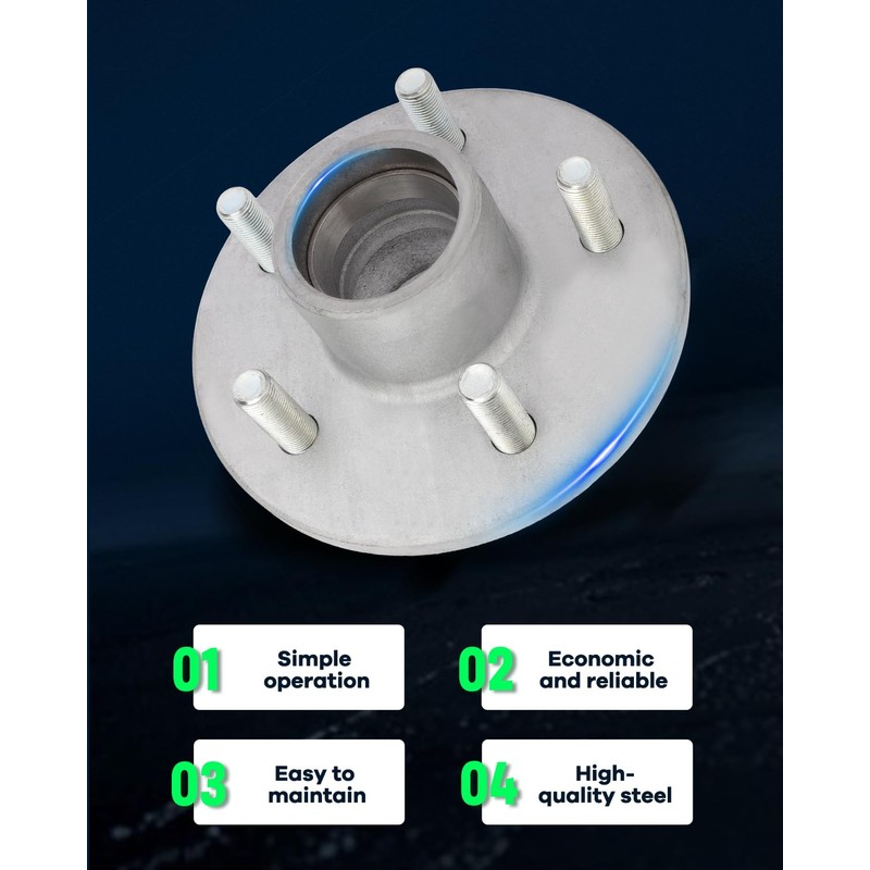 SCITOO Wheel Hub Wheel Bearing Assembly fit Boat Trailer Galvanized