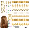 80 Pcs Hair Jewelry, Gold Hair Cuffs Adjustable Metal Hairs