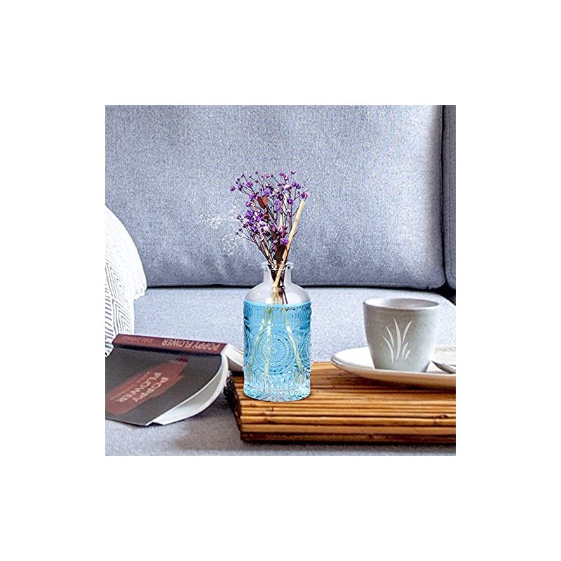 SuproBarware Glasdiffusorflaschen Set 4 Stck Leere Glasflaschen mit Schilfrohr-Diffusor Glasflaschen